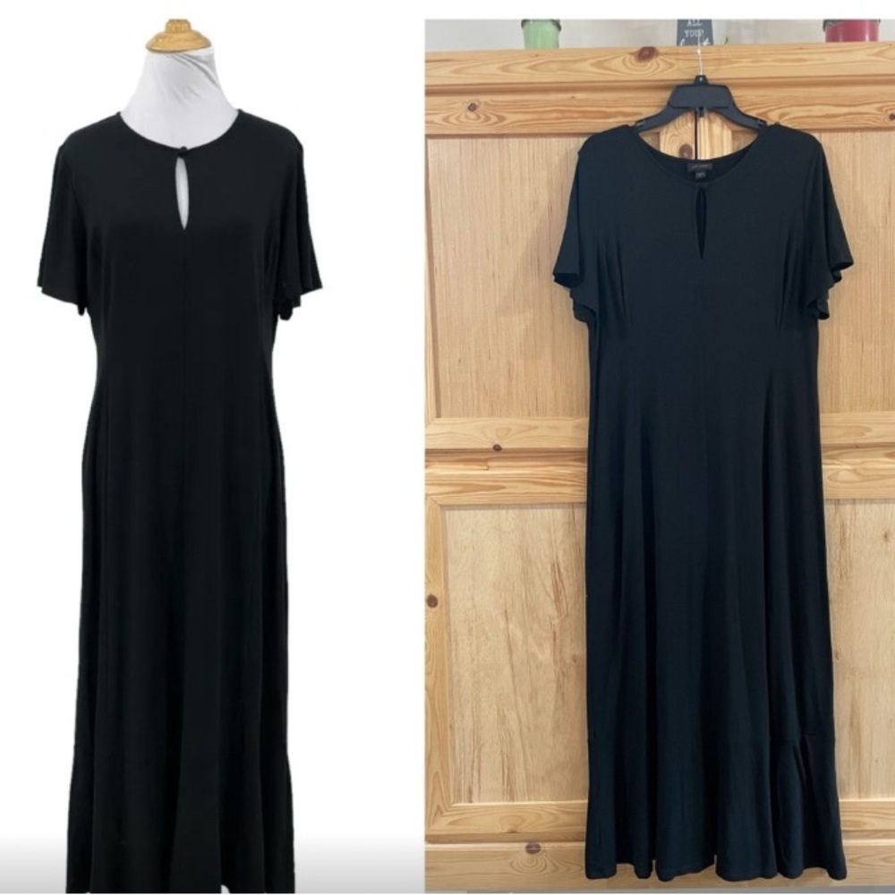 J. Jill Wearever collection black minimalist modest church long maxi dress